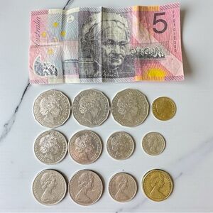 Vintage Australia Coin & Bill Lot (13 Pieces) | 1970s–2000s World Currency Set